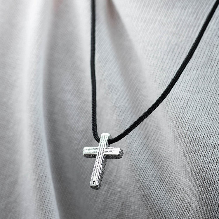 Православний срібний хрест "Отче наш" на шнурку 181272 від ювелірного магазину Онікс - 3