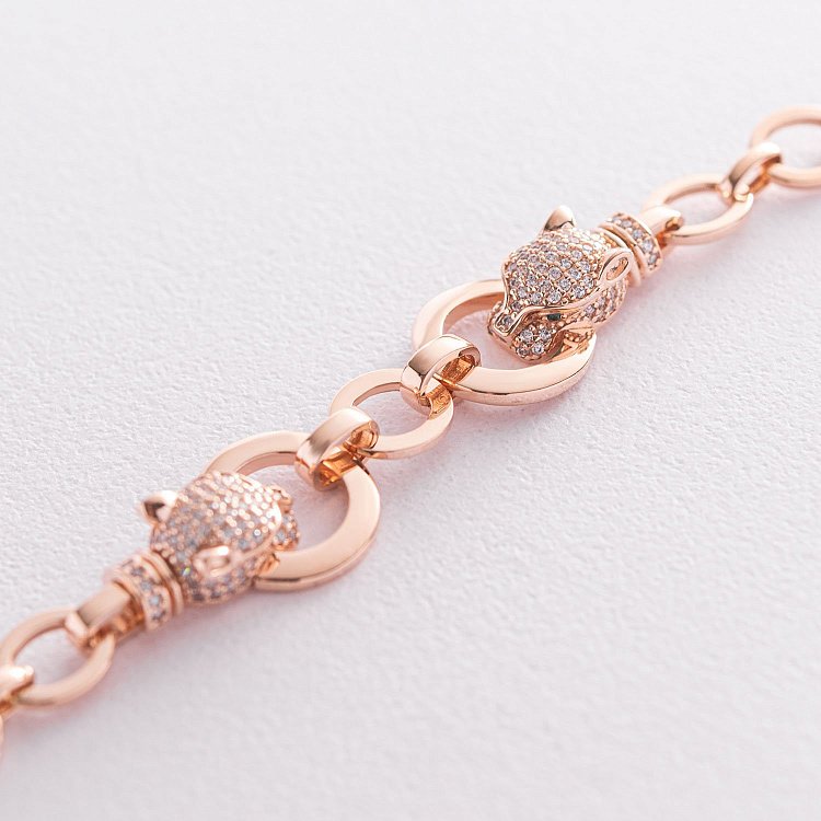 Кольє "Пантера" в червоному золоті (фіаніти) кол01907 від ювелірного магазину Онікс - 2