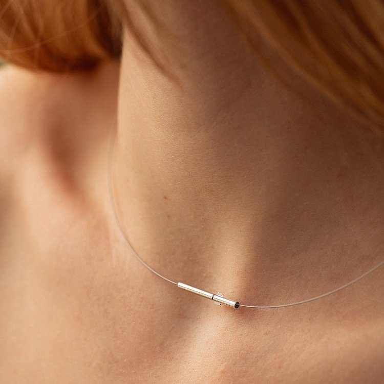 Срібне кольє "Струна" 181317 від ювелірного магазину Онікс - 3