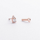 Одиночна золота сережка для хелікса (фіаніти) 1711ч от ювелирного магазина Оникс - 1