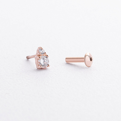 Одиночна золота сережка для хелікса (фіаніти) 1711ч №2