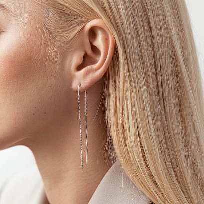 Висячие серьги "Милли" в серебре 123172 №2