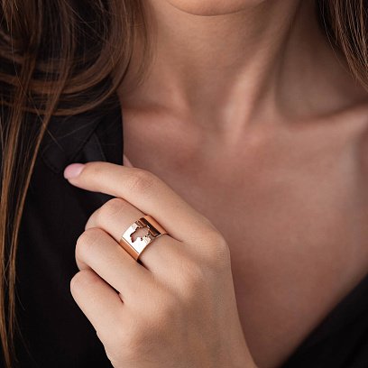 Каблучка "Моя Україна" у червоному золоті к07039 №9