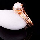 Золотое кольцо (культивированный пресноводный жемчуг,фианит) к02550 от ювелирного магазина Оникс - 2