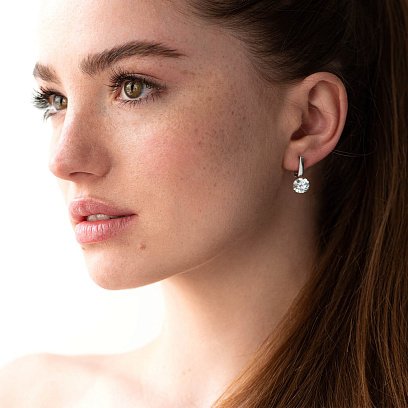 Золоті сережки з фіанітами с02895 №2