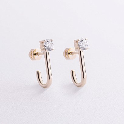 Сережки - пусети "Rita" з фіанітами (жовте золото) с09062