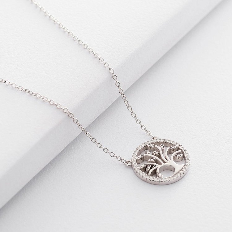 Срібне кольє "Дерево життя" (фіаніт) 18773 від ювелірного магазину Онікс