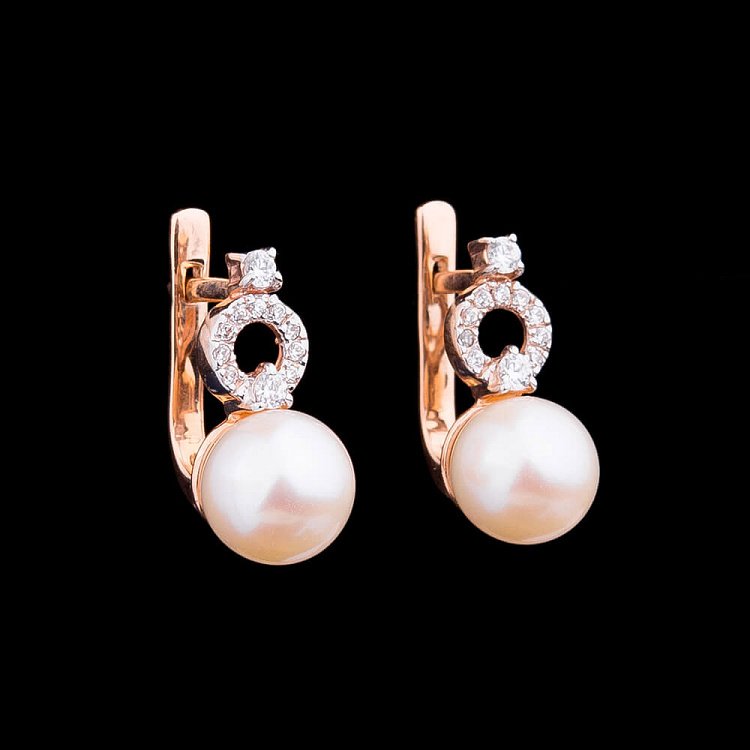 Золоті сережки з перлами с465 від ювелірного магазину Онікс