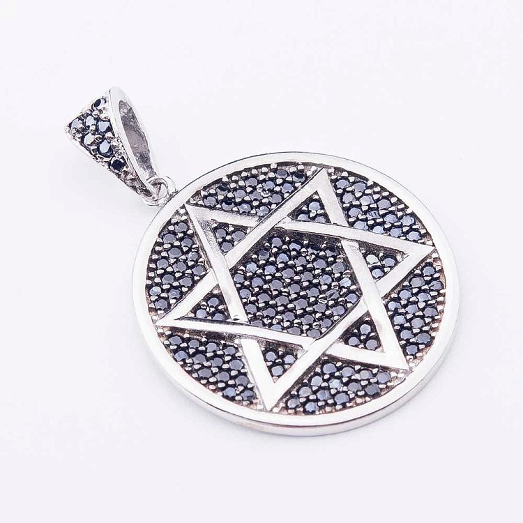 Золотая подвеска "Звезда Давида" с фианитами п02421 - 2 Золотая подвеска "Звезда Давида" с фианитами п02421 от ювелирного магазина Оникс - 2