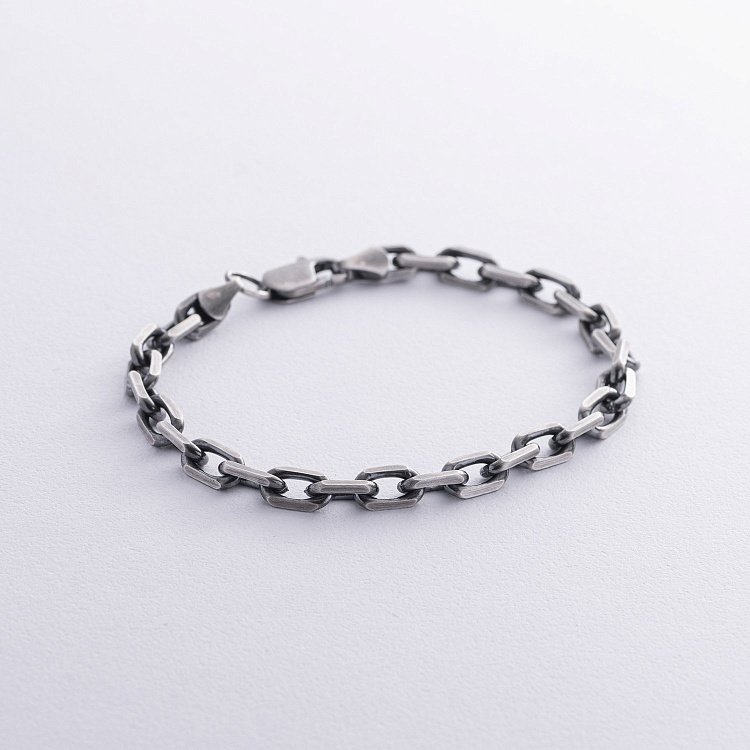 Срібний браслет із чорнінням (якірне плетіння) чс20251 від ювелірного магазину Онікс - 2