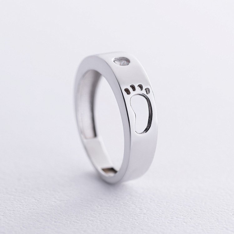 Золотое кольцо "Ножка младенца" (фианит) к07625 от ювелирного магазина Оникс