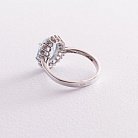 Серебряное кольцо с голубым топазом и фианитами 111432 от ювелирного магазина Оникс - 2