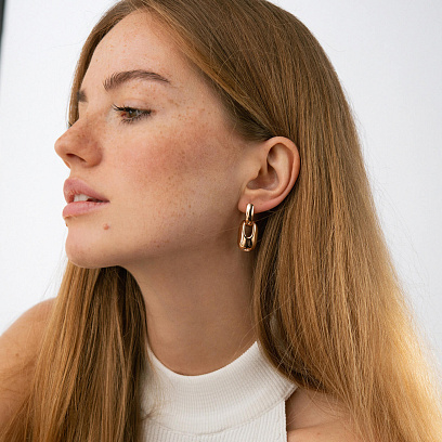 Сережки "Nicoletta" у червоному золоті с09149 №2