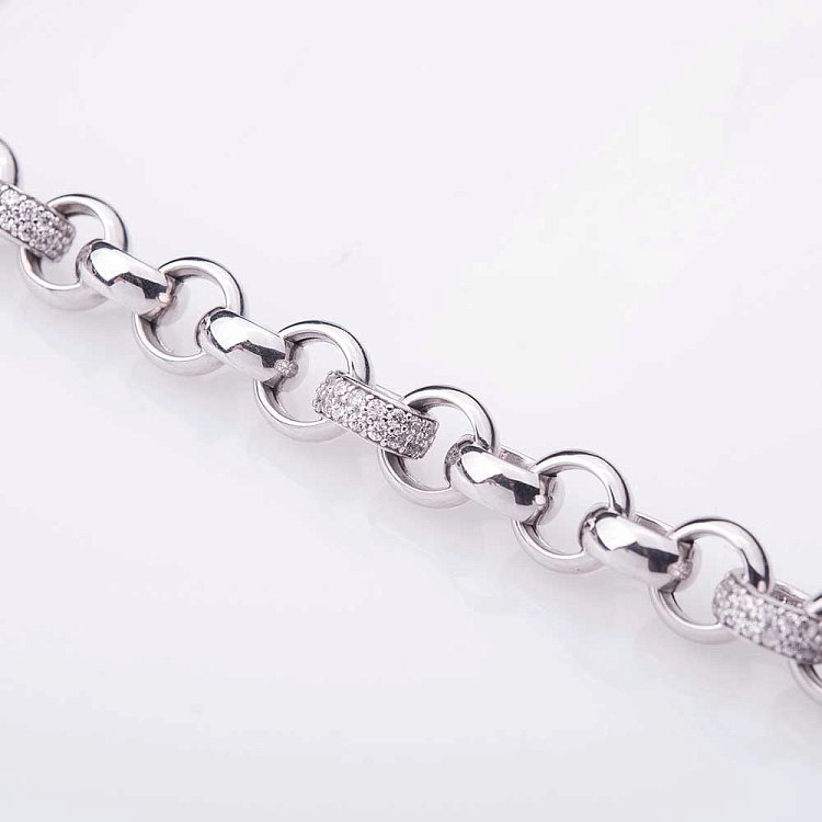 Золотой браслет с фианитами б02102 от ювелирного магазина Оникс