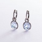 Золоті сережки (кварц, діамант) LDE0433-p от ювелирного магазина Оникс