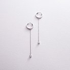 Сережки - кільця "Крапельки" з фіанітами (біле золото) с08350 от ювелирного магазина Оникс