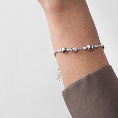 Золотий браслет з фіанітами б03435 №5