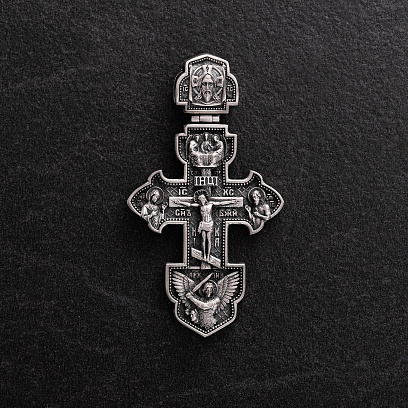 Серебряный крест "Распятие Иисуса Христа. Ангел Хранитель" 1938