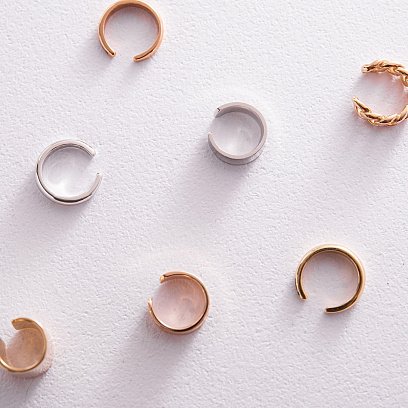 Сережка - каффа в жовтому золоті с07475 №3