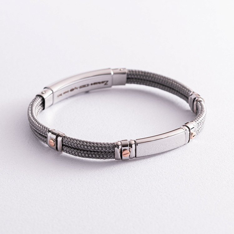 Мужской браслет с серебряной и золотой вставкой Zancan EXB577R-GR от ювелирного магазина Оникс - 2