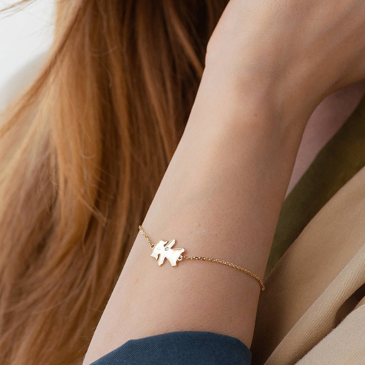 Браслет "Девочка" в желтом золоте (возможна гравировка) з2077ж от ювелирного магазина Оникс - 1