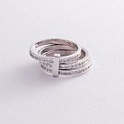 Тройное золотое кольцо с фианитами к02641 от ювелирного магазина Оникс - 2