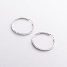 Сережки - кільця у сріблі 123521 от ювелирного магазина Оникс - 1