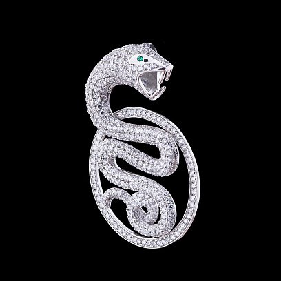 Серебряная подвеска "Кобра" 131747 №4