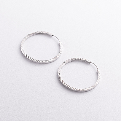 Сережки - кільця у сріблі 123521 №2