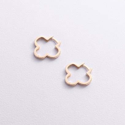 Сережки "Конюшина" в жовтому золоті с06936