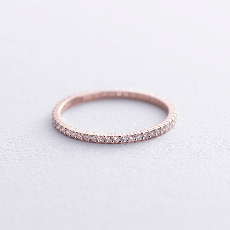 Каблучка з доріжкою діамантів (червоне золото) 217832421 від ювелірного магазину Онікс - 2