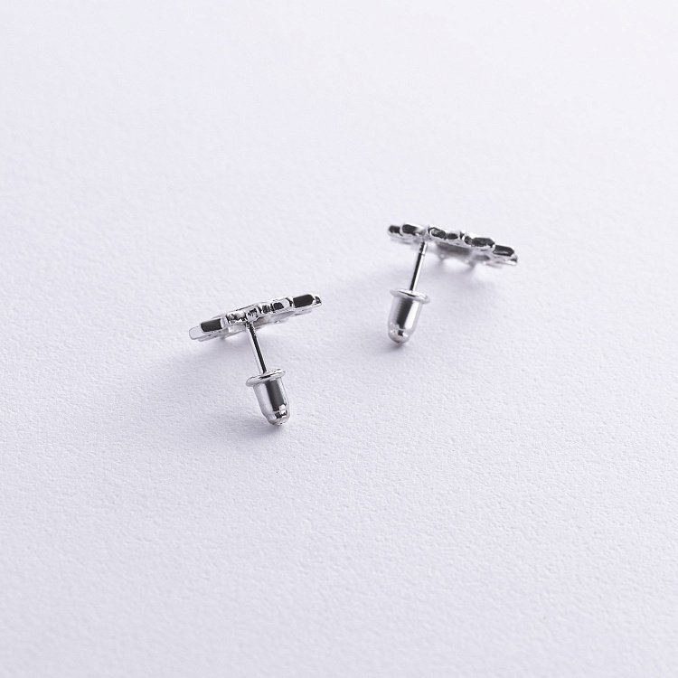 Срібні сережки - пусети "Сонце" 123205 від ювелірного магазину Онікс - 3