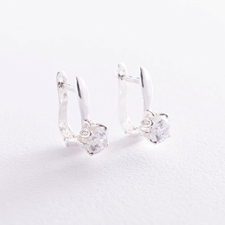 Срібні сережки "Квіточки" 121263 від ювелірного магазину Онікс