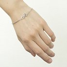 Срібний браслет "Нескінченність з сердечками" (фіаніти) 141290 от ювелирного магазина Оникс - 1