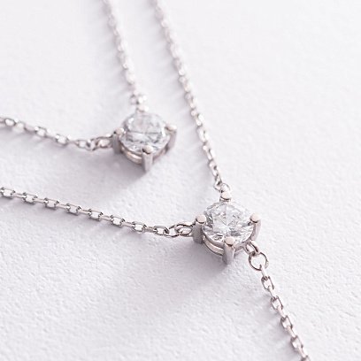 Срібне кольє "Мія" з фіанітами 181124 №3