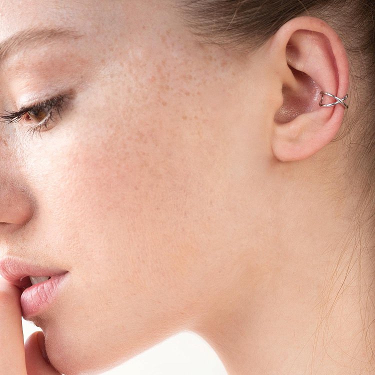 Сережка - каффа в білому золоті с06379 від ювелірного магазину Онікс - 9