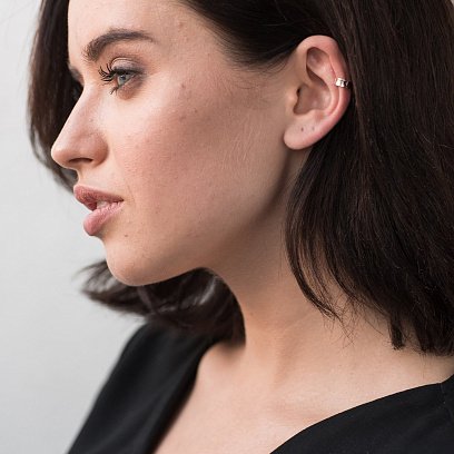 Сережка - каффа в червоному золоті с06360 №5