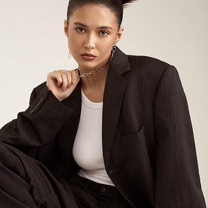 Серебряное колье "Свобода" 181037 №27