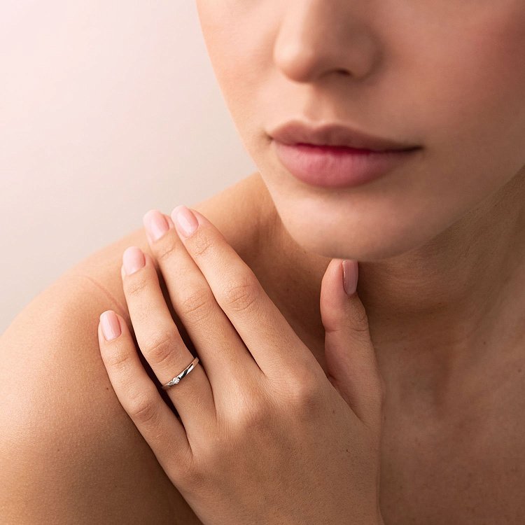 Золота заручальна каблучка з діамантом кб0352y від ювелірного магазину Онікс - 1