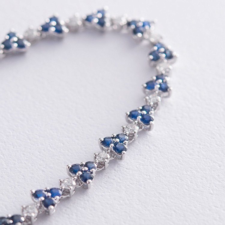 Золотой браслет с бриллиантами и сапфирами бб0024nl от ювелирного магазина Оникс - 2