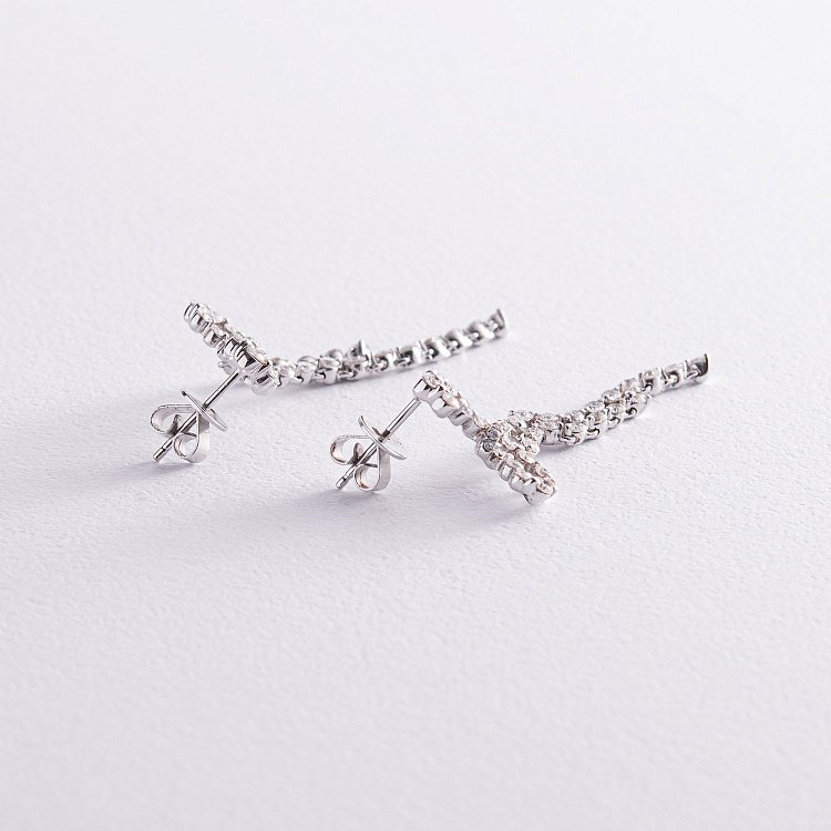 Золоті сережки - пусети "Бантики" з діамантами с542 від ювелірного магазину Онікс - 2