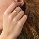 Кольцо "Сердечко" в желтом золоте (возможна гравировка) к07136 от ювелирного магазина Оникс - 6