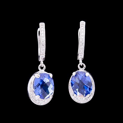 Срібні сережки з фіанітами с5 №3