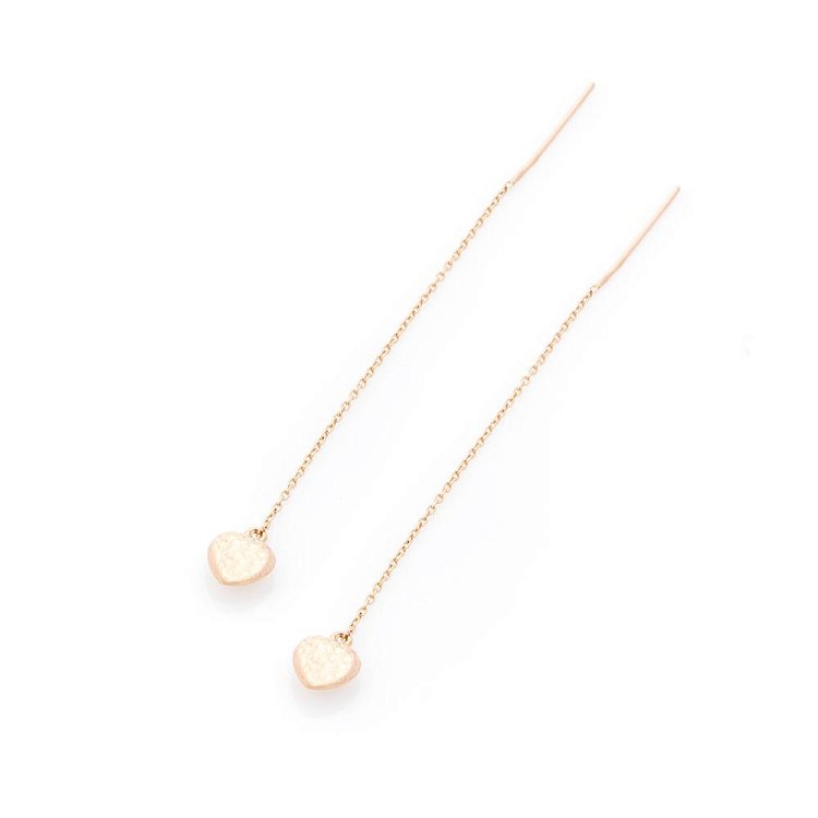 Золотые серьги-протяжки "Сердечки" с05434 от ювелирного магазина Оникс