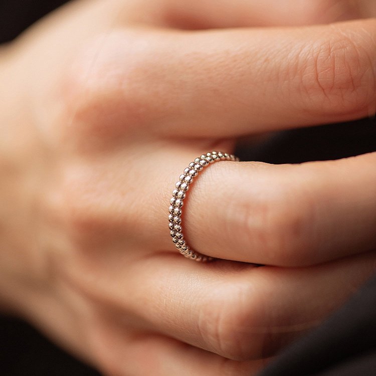 Каблучка "Кульки" в білому золоті к07517 від ювелірного магазину Онікс - 3