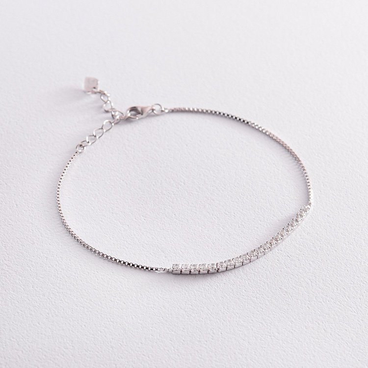 Срібний браслет "Витончений" з білими фіанітами 141606 від ювелірного магазину Онікс