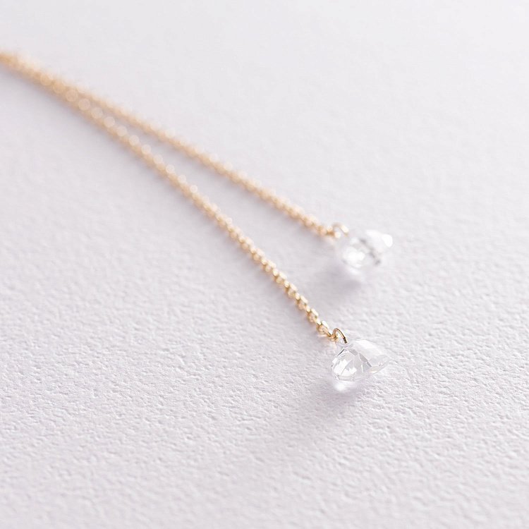 Кольє "Серце" в жовтому золоті (фіаніт) кол01783 від ювелірного магазину Онікс - 3