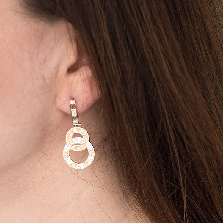 Золоті сережки з фіанітами с05334 від ювелірного магазину Онікс - 1