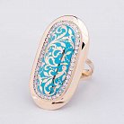 Золотое кольцо с эмалью и фианитами к04232 от ювелирного магазина Оникс - 3