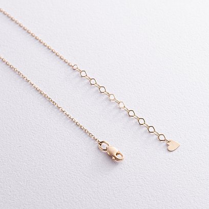 Золотое колье с сердечками кол01446 №5